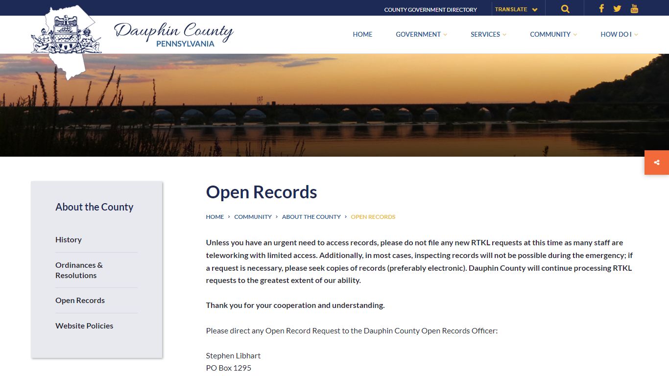 Open Records - Welcome to Dauphin County, PA