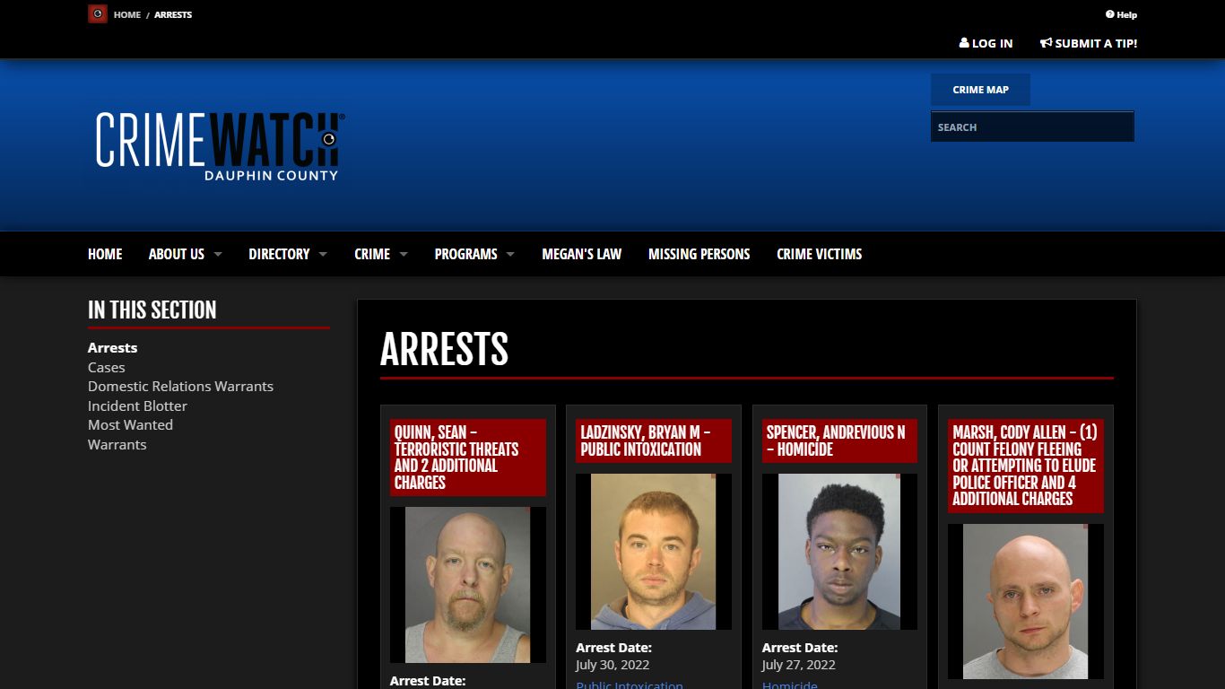 Arrests - Dauphin County | CRIMEWATCH PA